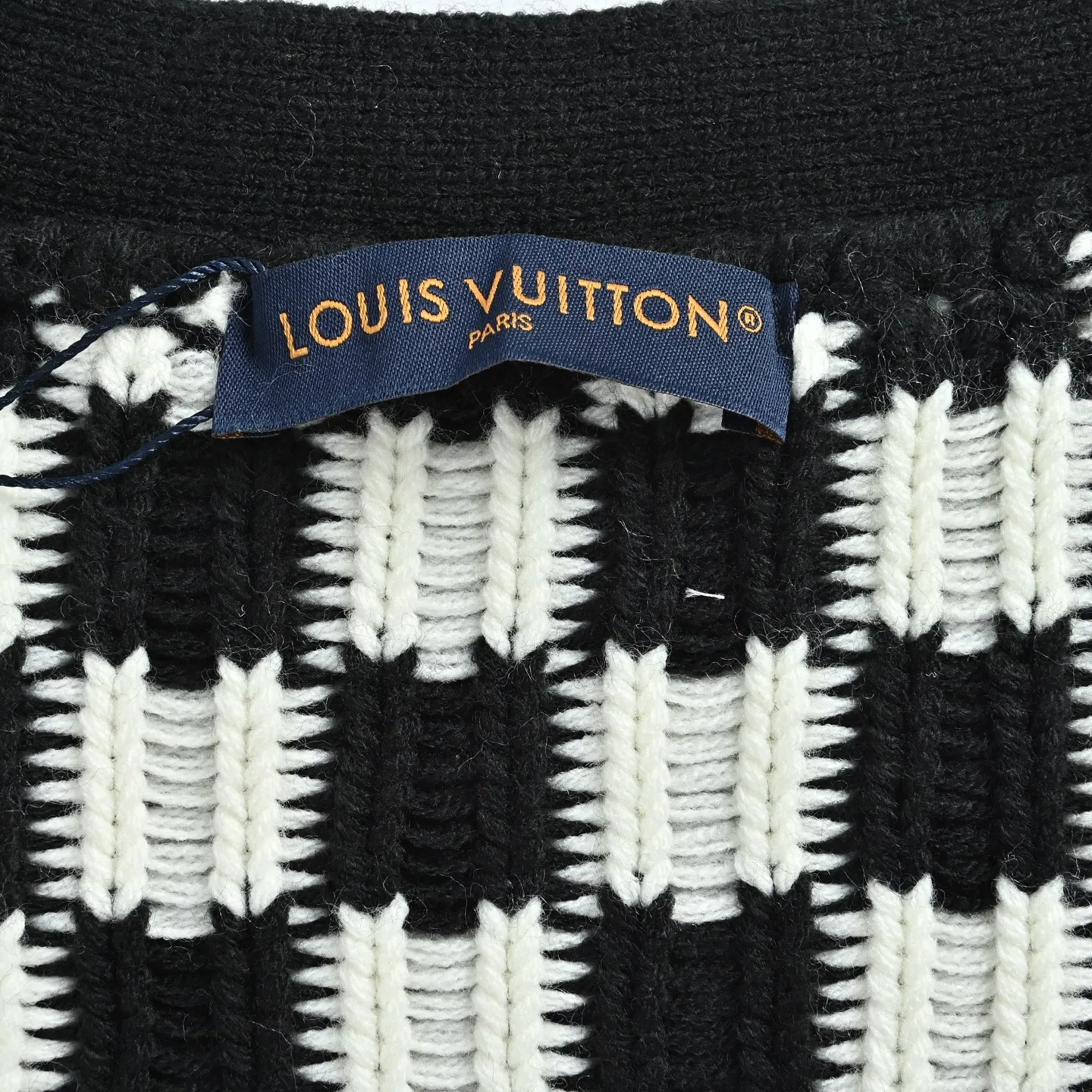 Louis Vuitton/Louis Vuitton colorful checkerboard knitted sweater cardigan